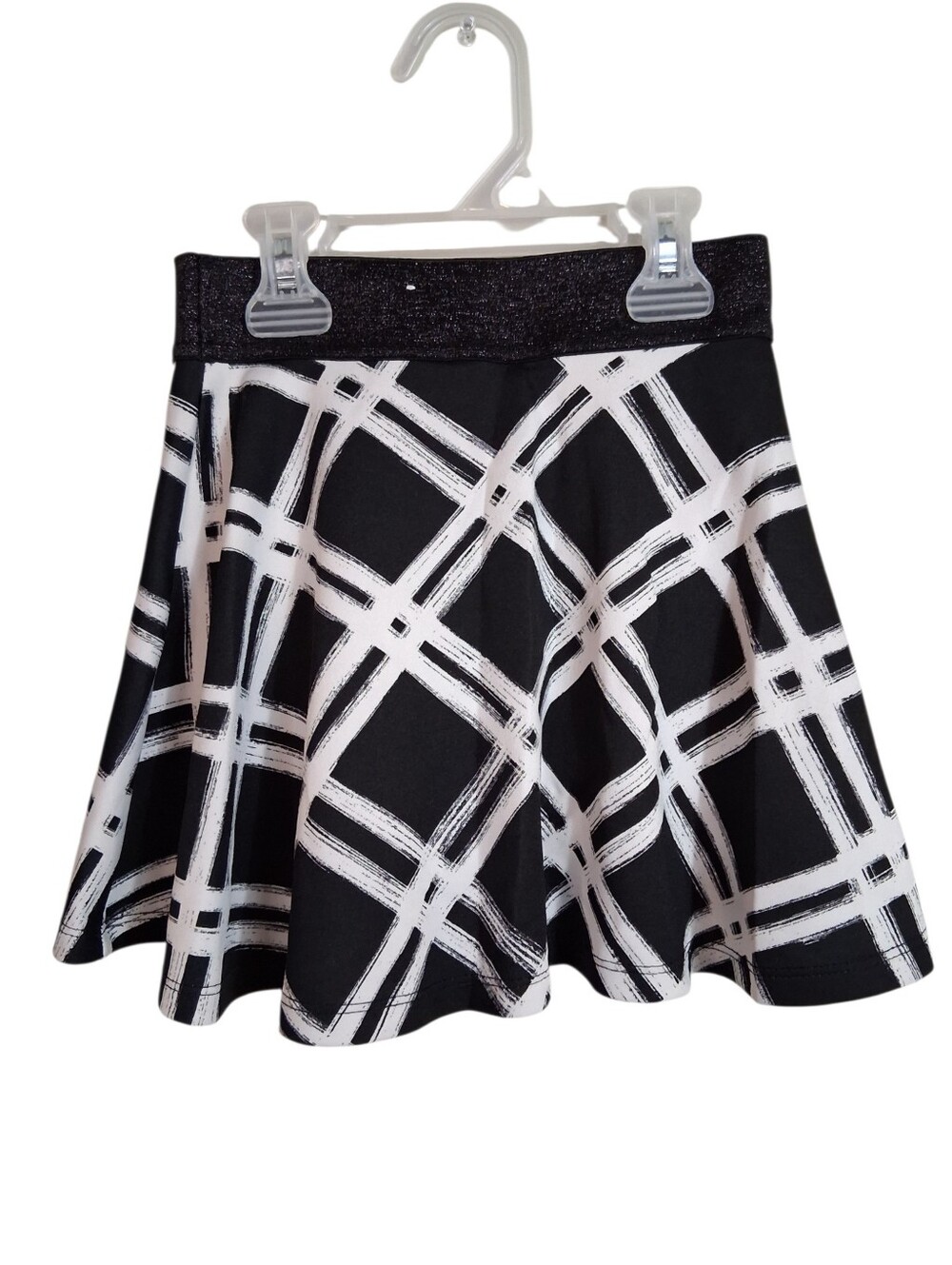 Justice | Black & White | Skater Skort & Sparkle Waistband - Size 8